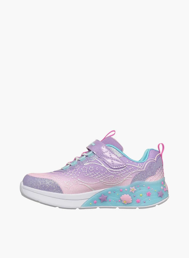 SKECHERS Girls Mermaid Dreams Hook & Loop Sneakers
